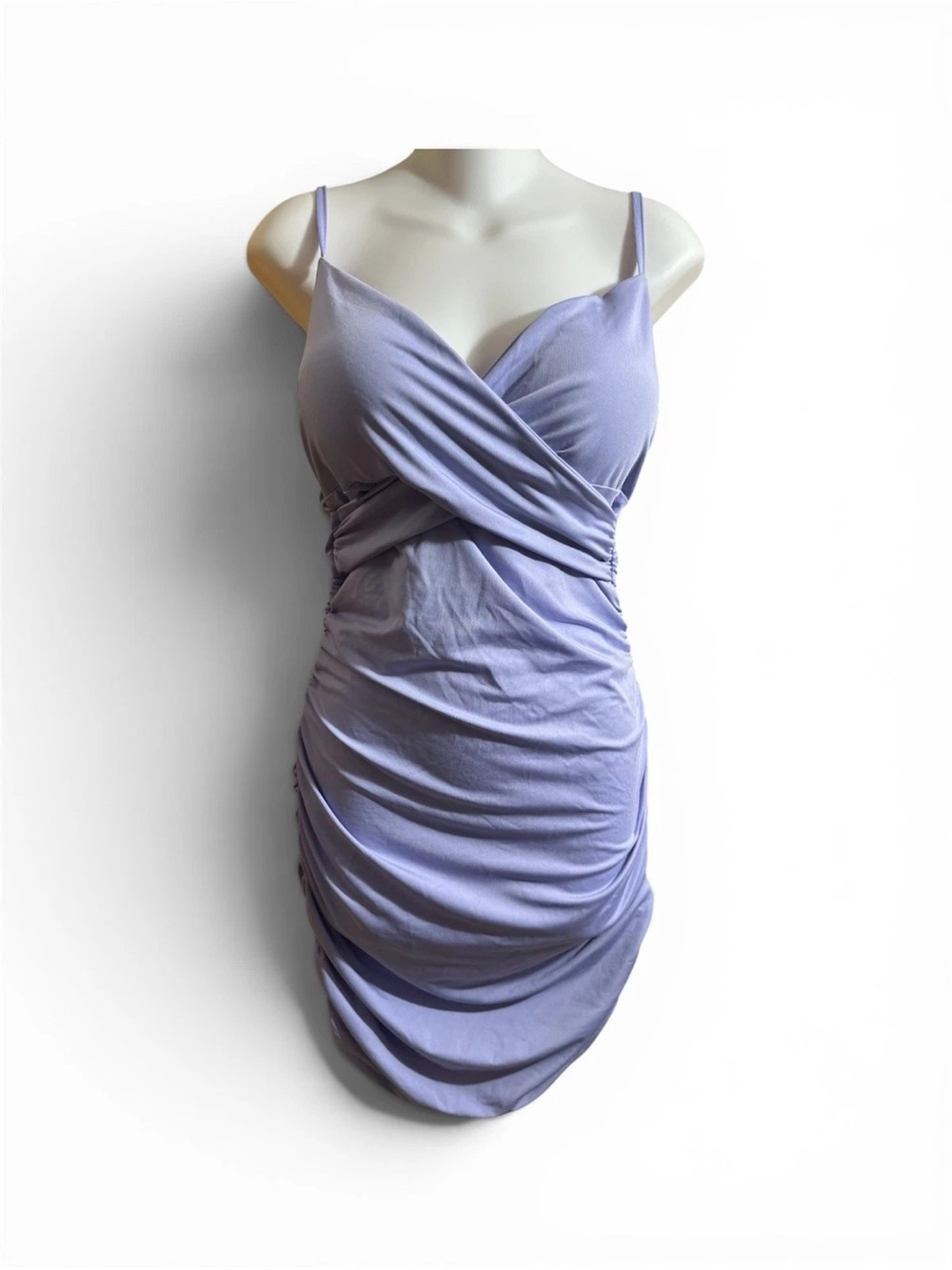 SHEIN Lavender Ruched Crossover Slip Dress